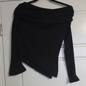 Adorable Black Off-Shoulder Sweater Size Is Open To Interpretation